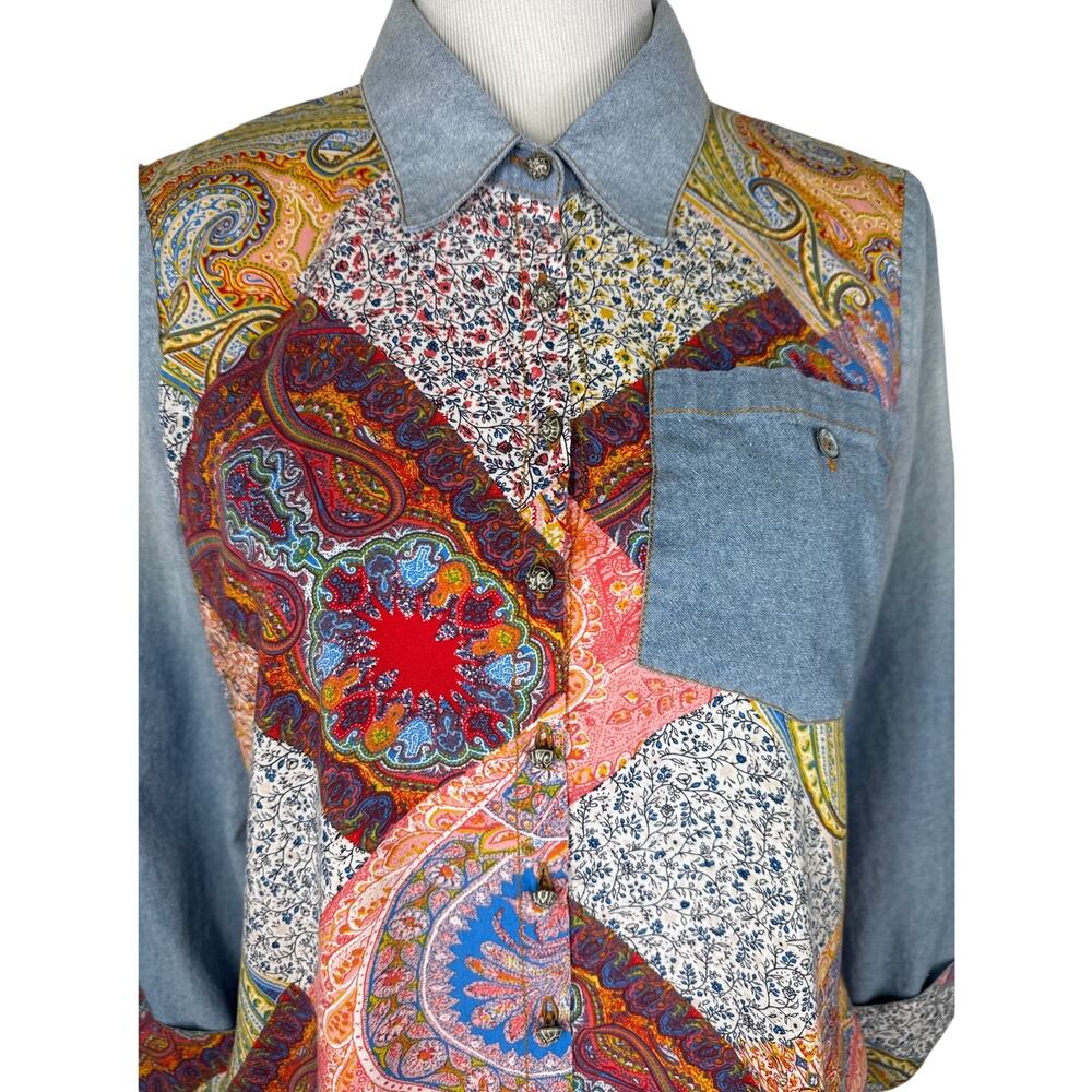 Anthropologie Aratta Silent Journey Texas Shirt, Paisley, Floral, Size Medium - Picture 4 of 14